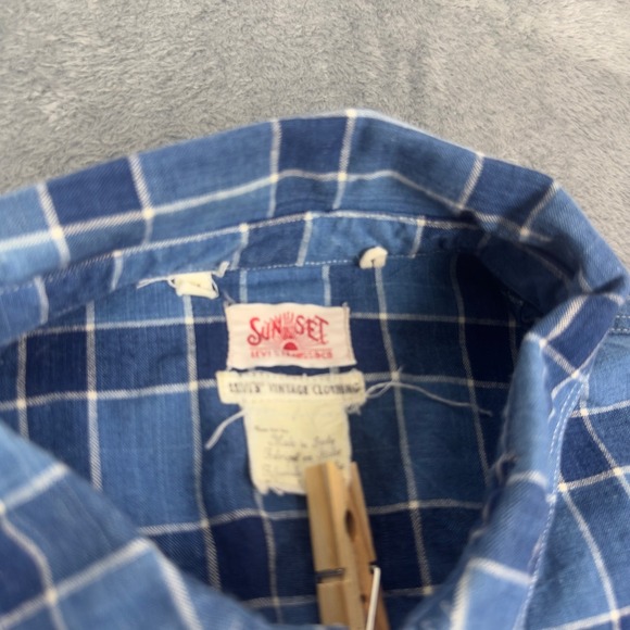 Vintage Levi's Indigo Dyed Sunset SAMPLE GARMENT Shirt 100% Cotton Made In Italy - Picture 5 of 7